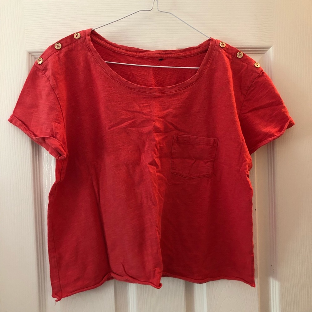 Cropped Cut pocket Tee